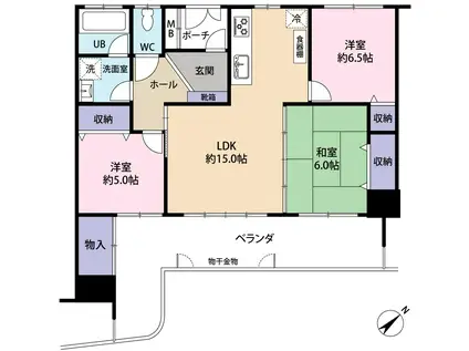 フリーベル天久新都心(3LDK/3階)の間取り写真