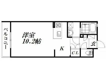GRANDIR曳馬(1K/2階)の間取り写真