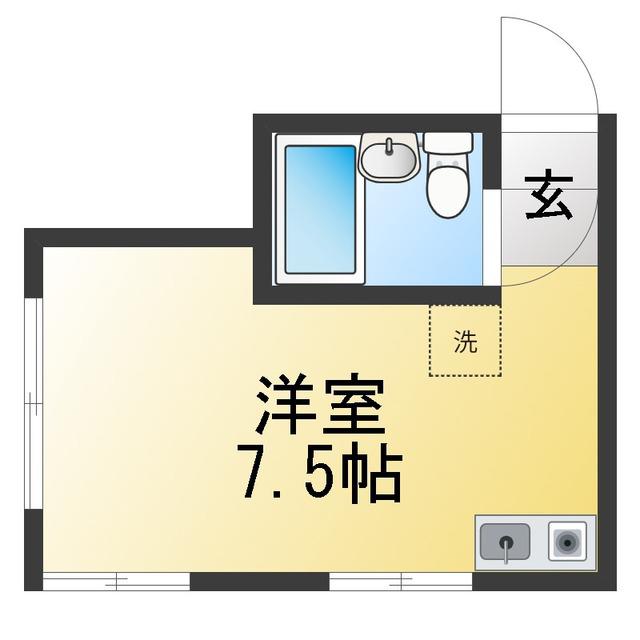 ベルシティ(ワンルーム/2階)の間取り写真