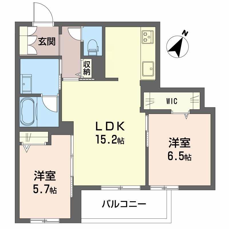 FOREST GARDEN(2LDK/1階)の間取り写真
