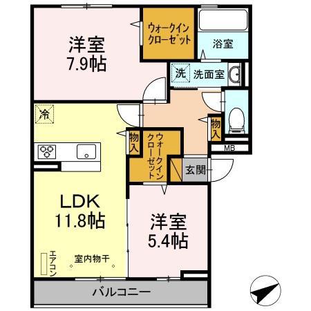 パークタウン(2LDK/3階)の間取り写真