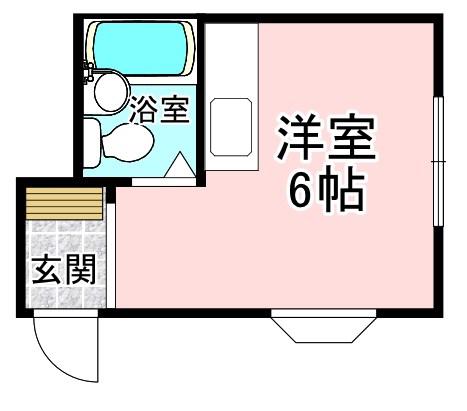 プールブゥ(ワンルーム/2階)の間取り写真