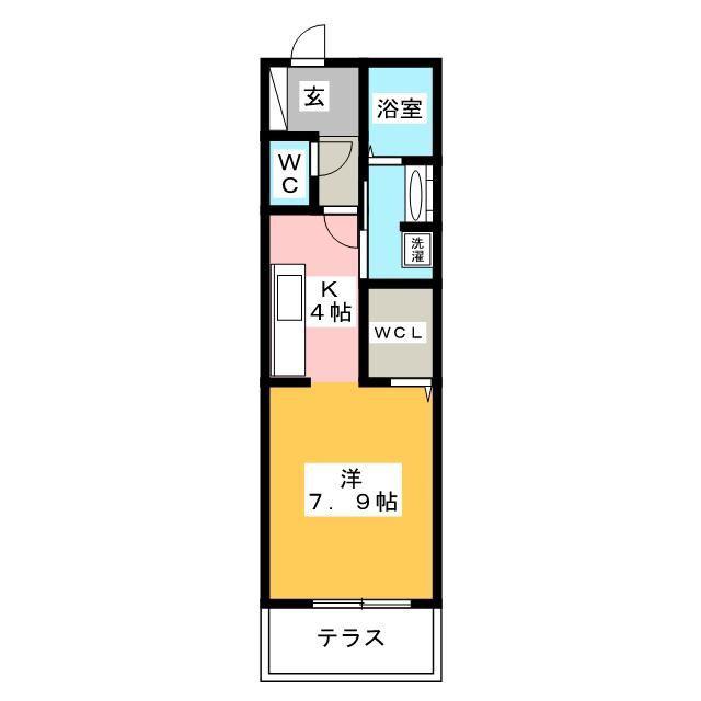 LUANA湘南(1K/1階)の間取り写真