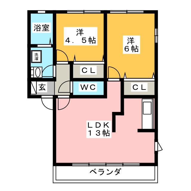 レストプレイス(2LDK/1階)の間取り写真
