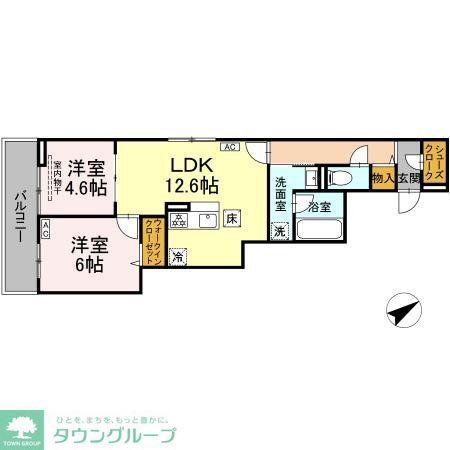 D PAINA 生田(2LDK/1階)の間取り写真