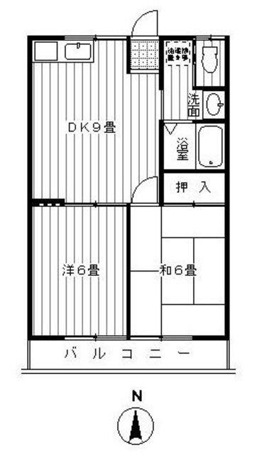 サンハイツ(2DK/1階)の間取り写真