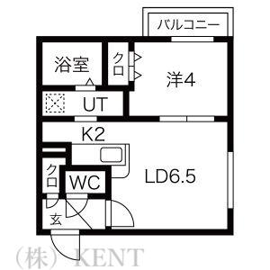 BOULE・DE・NEIGE(1LDK/2階)の間取り写真