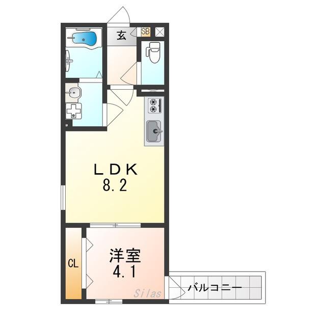 KS ノース PLASE(1LDK/3階)の間取り写真