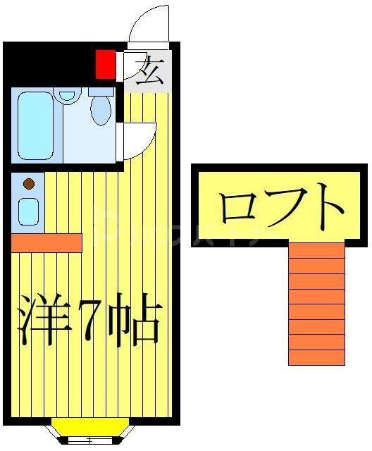 ベルピア八柱第4(ワンルーム/2階)の間取り写真