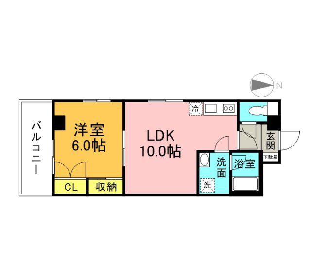 SANサウスSILENCE(1LDK/6階)の間取り写真