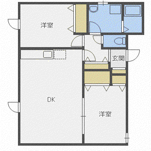 ア・ラ・モード参番館(2LDK/2階)の間取り写真