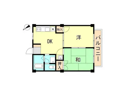 ハイツサンフラワー(2DK/1階)の間取り写真