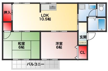 セジュールエクレアB(2LDK/1階)の間取り写真