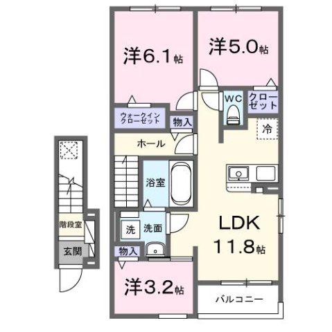 グランデ・ヴェリタ(3LDK/2階)の間取り写真