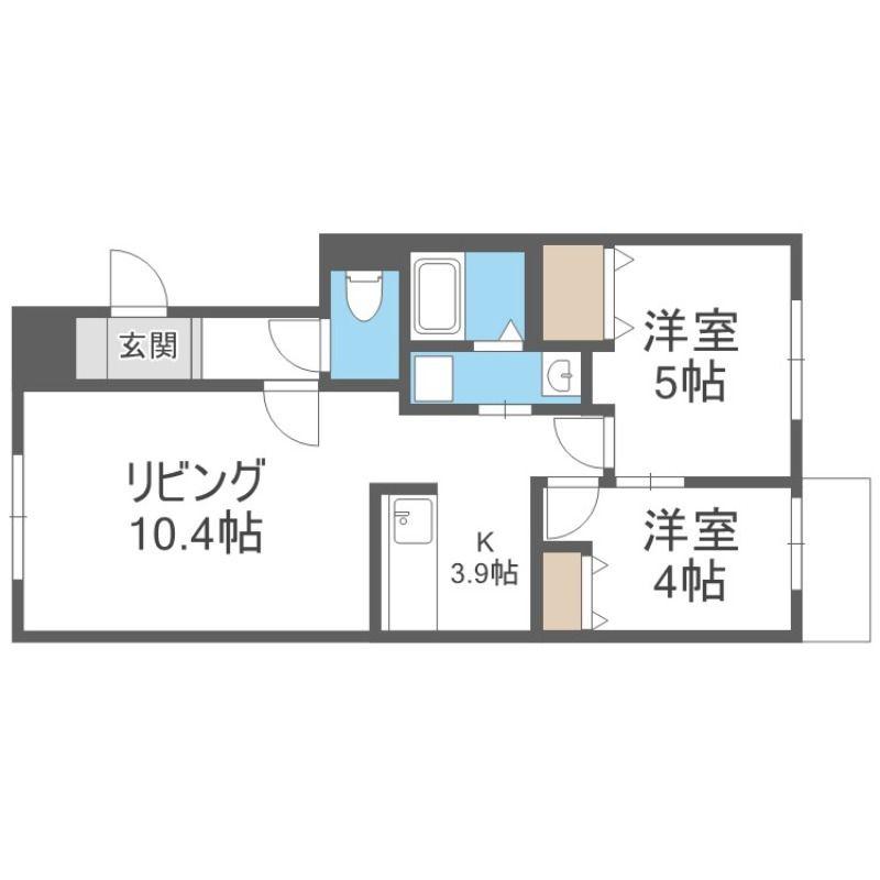 NRJニシオカ(2LDK/3階)の間取り写真