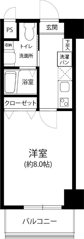 ビエラコート天神東(1K/9階)の間取り写真