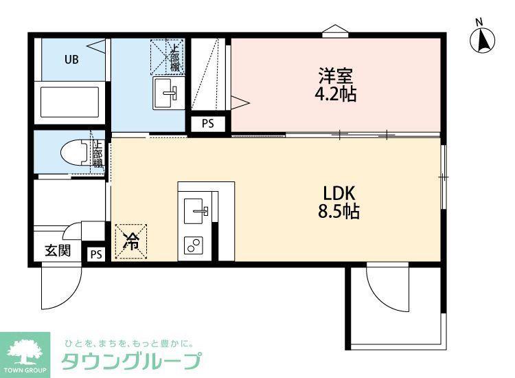 ROBOT HOME 北綾瀬(1LDK/2階)の間取り写真