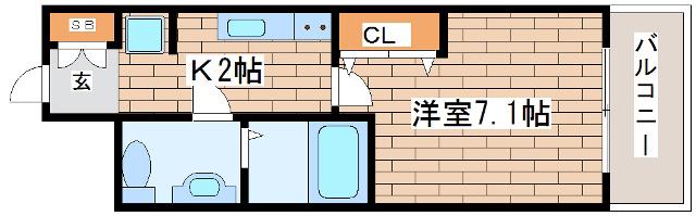 セレニテ三宮(1K/4階)の間取り写真