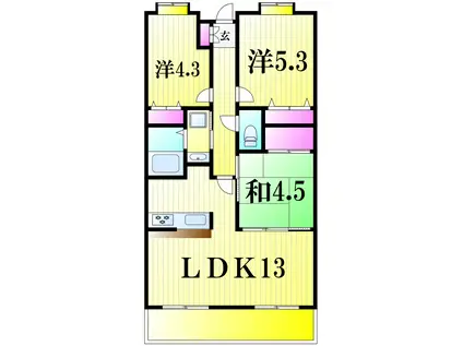 カーサグラン松戸(3LDK/1階)の間取り写真