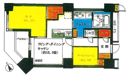 THECENTERTOKYO(1SLDK/10階)の間取り写真