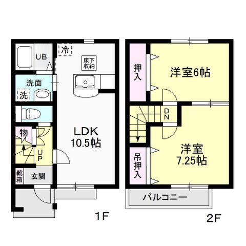 HONRADO B(2LDK/1階)の間取り写真
