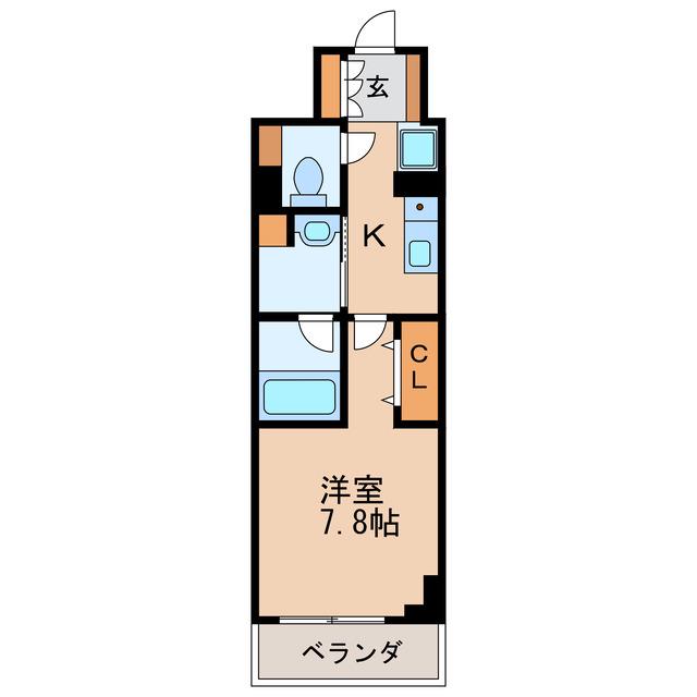 パークアクシス新栄(1K/2階)の間取り写真