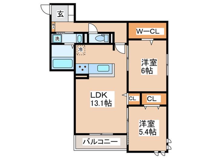 TIMBER BROOK(2LDK/2階)の間取り写真