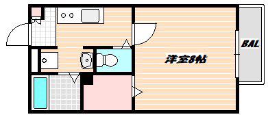 浦安エステート(1K/2階)の間取り写真