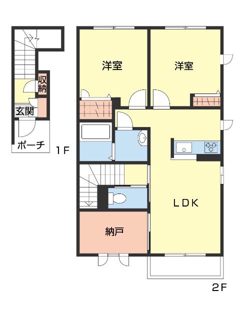 シャーメゾンBRILLIANTII(2SLDK/2階)の間取り写真