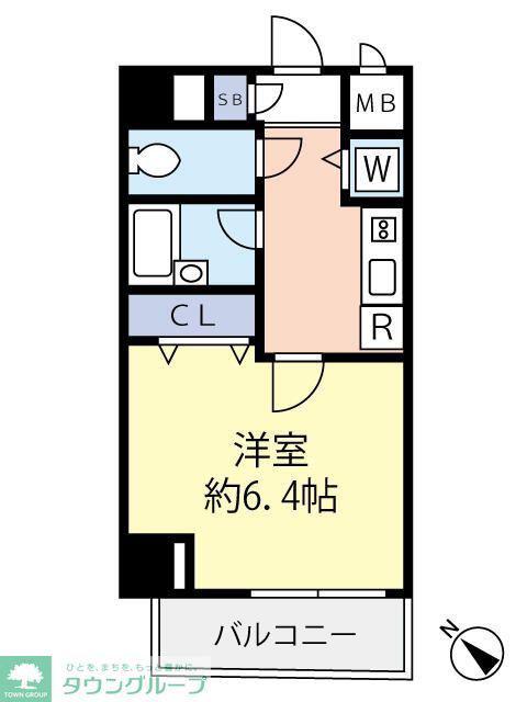 グランヴァンタクティス横濱(1K/3階)の間取り写真