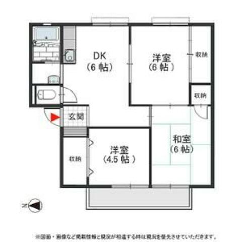 ルミエール永畑B(3DK/2階)の間取り写真