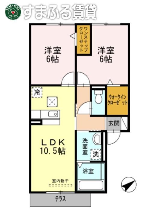 リバーシティ(2LDK/1階)の間取り写真