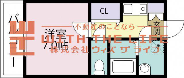ティファニーヒルズ(1K/6階)の間取り写真