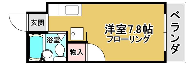 ワンテンション(ワンルーム/1階)の間取り写真