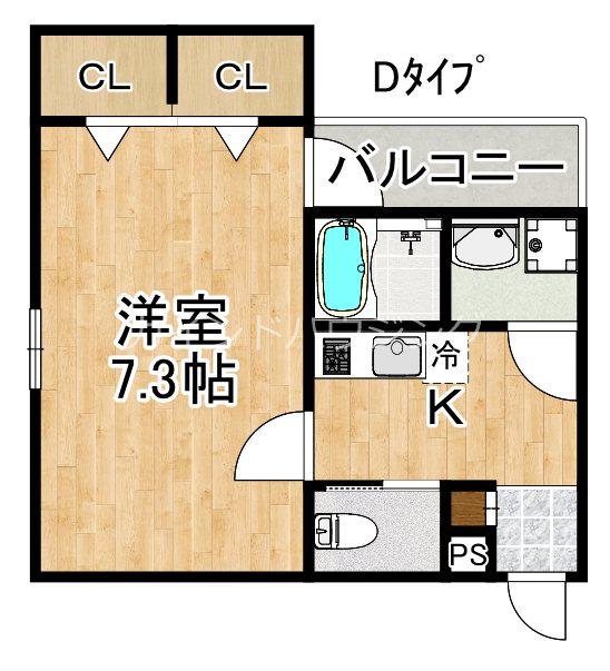 FELIZ COURT日根野(1K/3階)の間取り写真