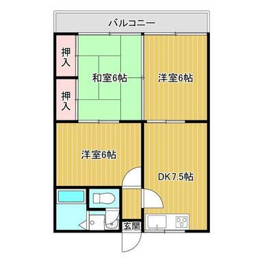プルミエ寿(3DK/1階)の間取り写真