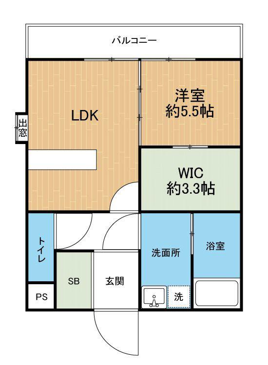 グリタハウスD(1LDK/1階)の間取り写真