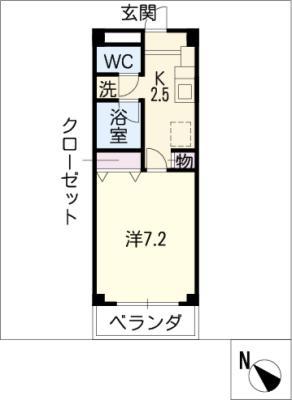 アドフレックス杁ヶ池(1K/2階)の間取り写真