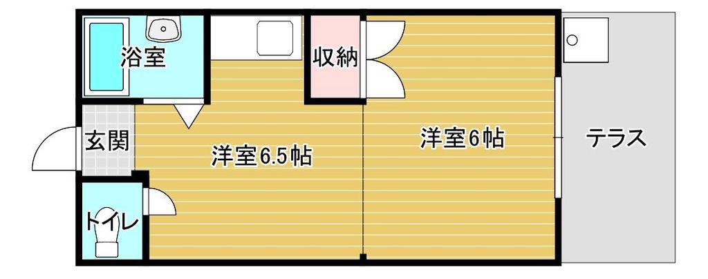 第2マウントハイツ(1DK/1階)の間取り写真