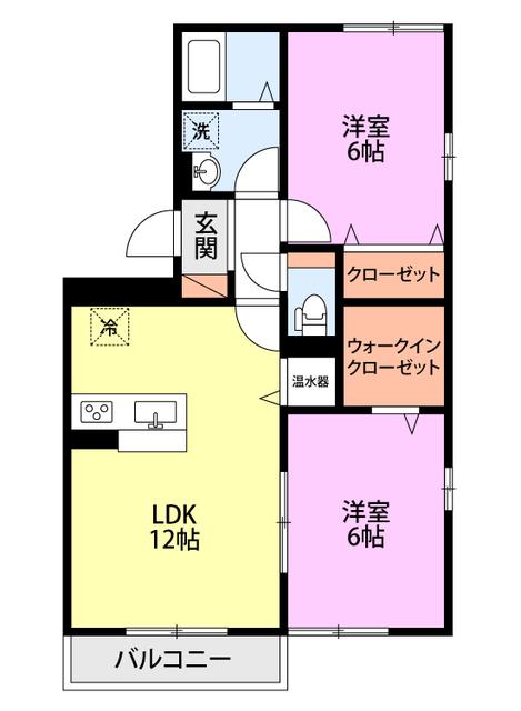 ドルフYOU(2LDK/2階)の間取り写真