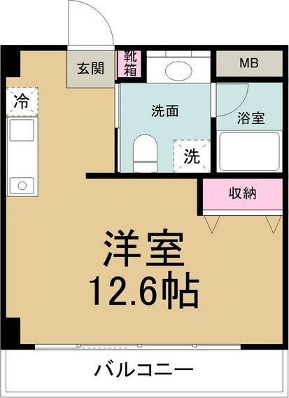 RAFFLE SHINSAKAE(ワンルーム/5階)の間取り写真