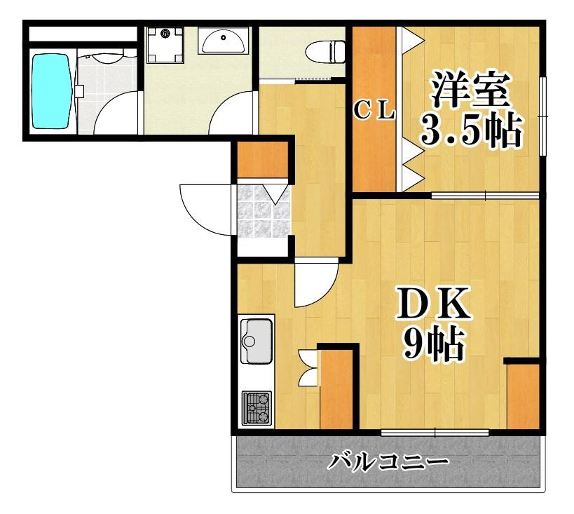MAISON LEXIA(1DK/1階)の間取り写真
