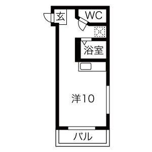 パークマンション本山B棟(ワンルーム/3階)の間取り写真