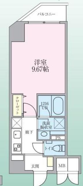 サクラレジデンス北浦和(1K/3階)の間取り写真