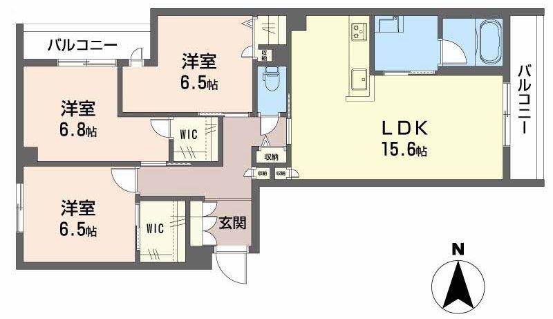 シャーメゾン グランクロア(3LDK/2階)の間取り写真