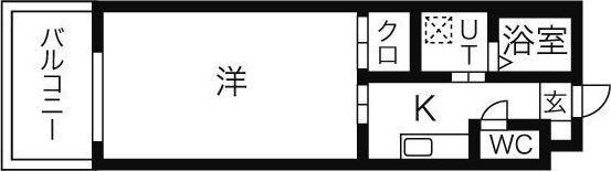 HIBINO RISE(1K/6階)の間取り写真