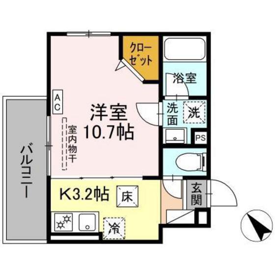 DBLESS鶴見市場(ワンルーム/1階)の間取り写真