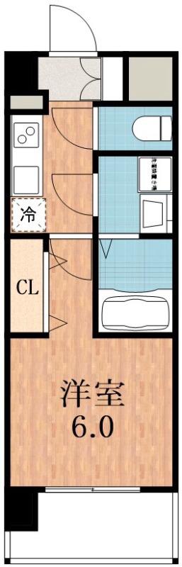 クレアグレイス岸里(1K/2階)の間取り写真