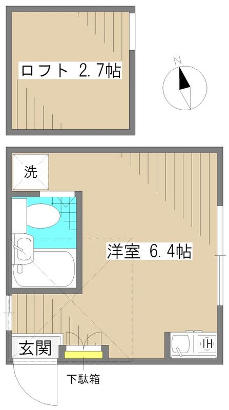 ルシャトウ江古田(ワンルーム/2階)の間取り写真