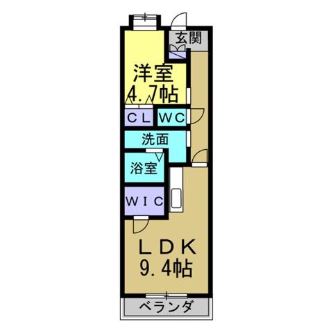 キャッスル常滑 南棟(1LDK/7階)の間取り写真